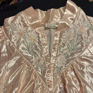Ilise Stevens vintage nightgown pinky peach satiny feel